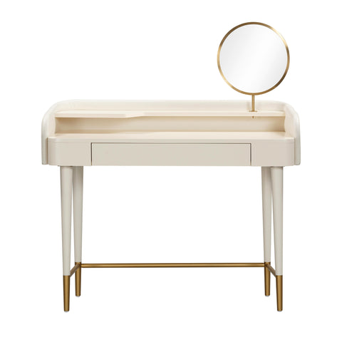 Hampshire Cream Vegan Leather Wrapped Vanity Desk