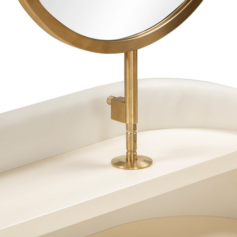 Hampshire Cream Vegan Leather Wrapped Vanity Desk