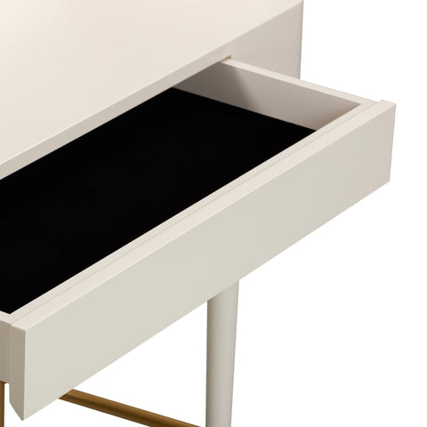 Hampshire Cream Vegan Leather Wrapped Vanity Desk