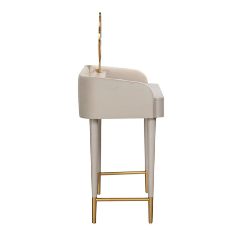 Hampshire Taupe Vegan Leather Wrapped Vanity Desk
