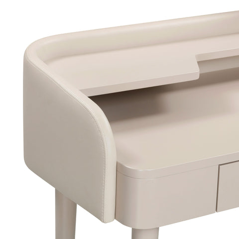 Hampshire Taupe Vegan Leather Wrapped Vanity Desk