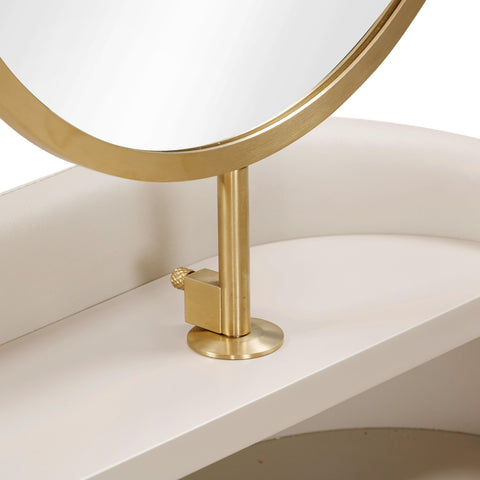 Hampshire Taupe Vegan Leather Wrapped Vanity Desk