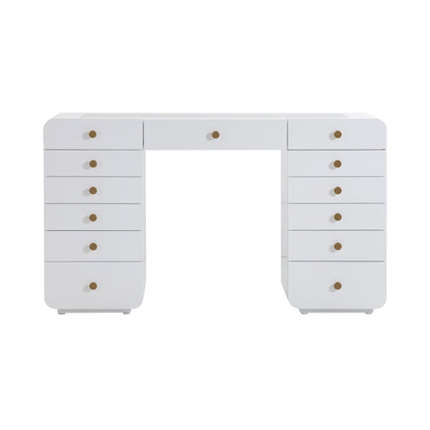 Anais Lucerne 56" White 13-Drawer Vanity Desk - image 3