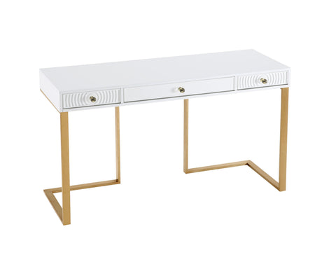 Cassandra White Lacquer Desk