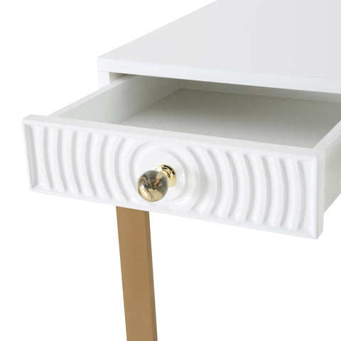 Cassandra White Lacquer Desk