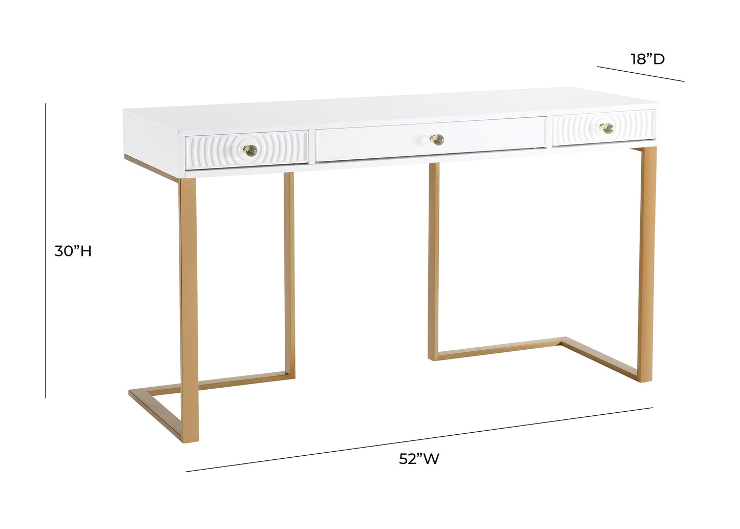 cassandra white lacquer desk