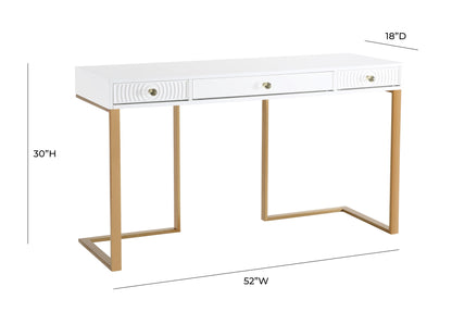 Cassandra White Lacquer Desk
