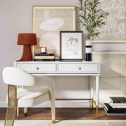 Klaryss Two Drawer Off-White Desk