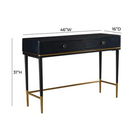 Klaryss Two Drawer Black Desk