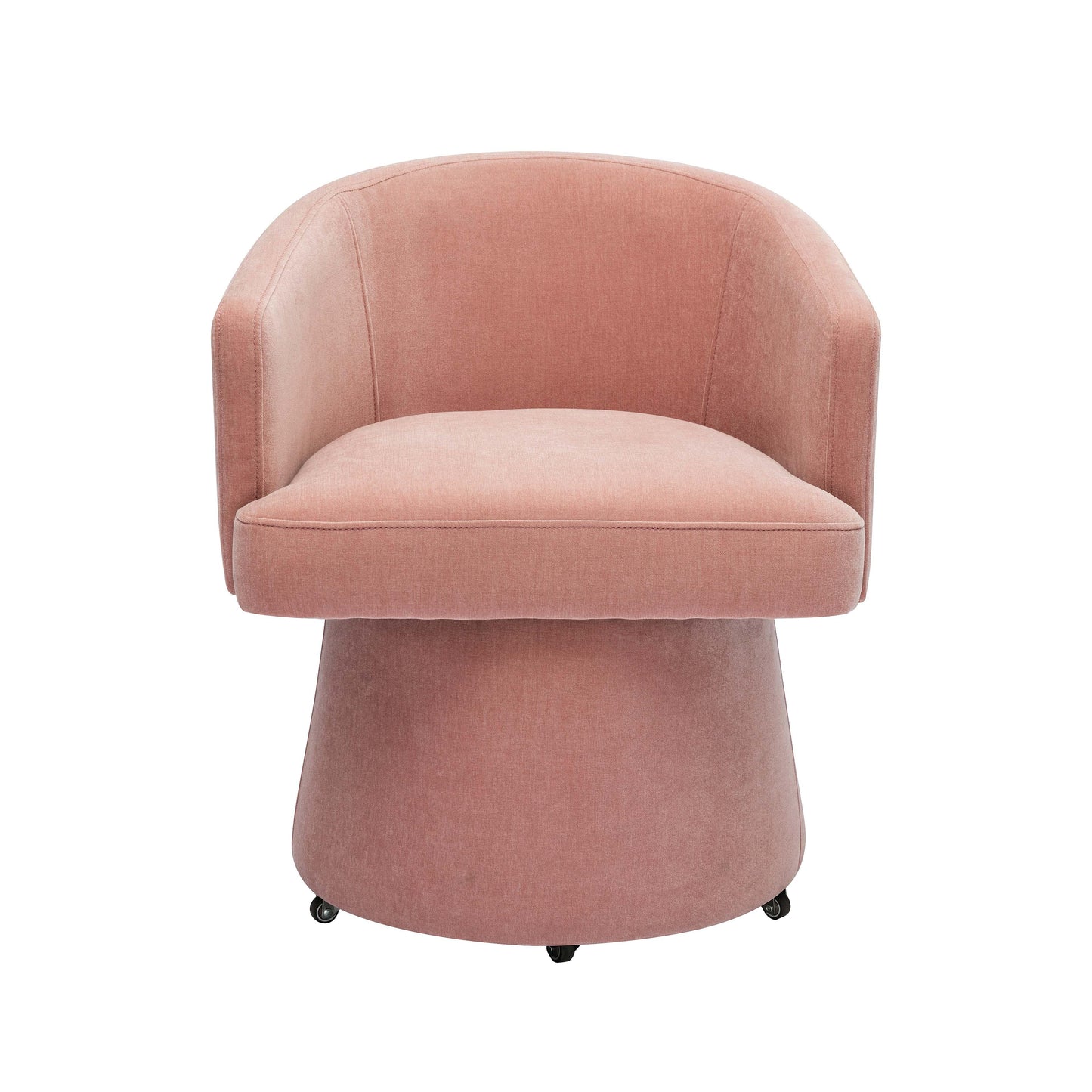 dex pink upcycled chenille rolling desk chair