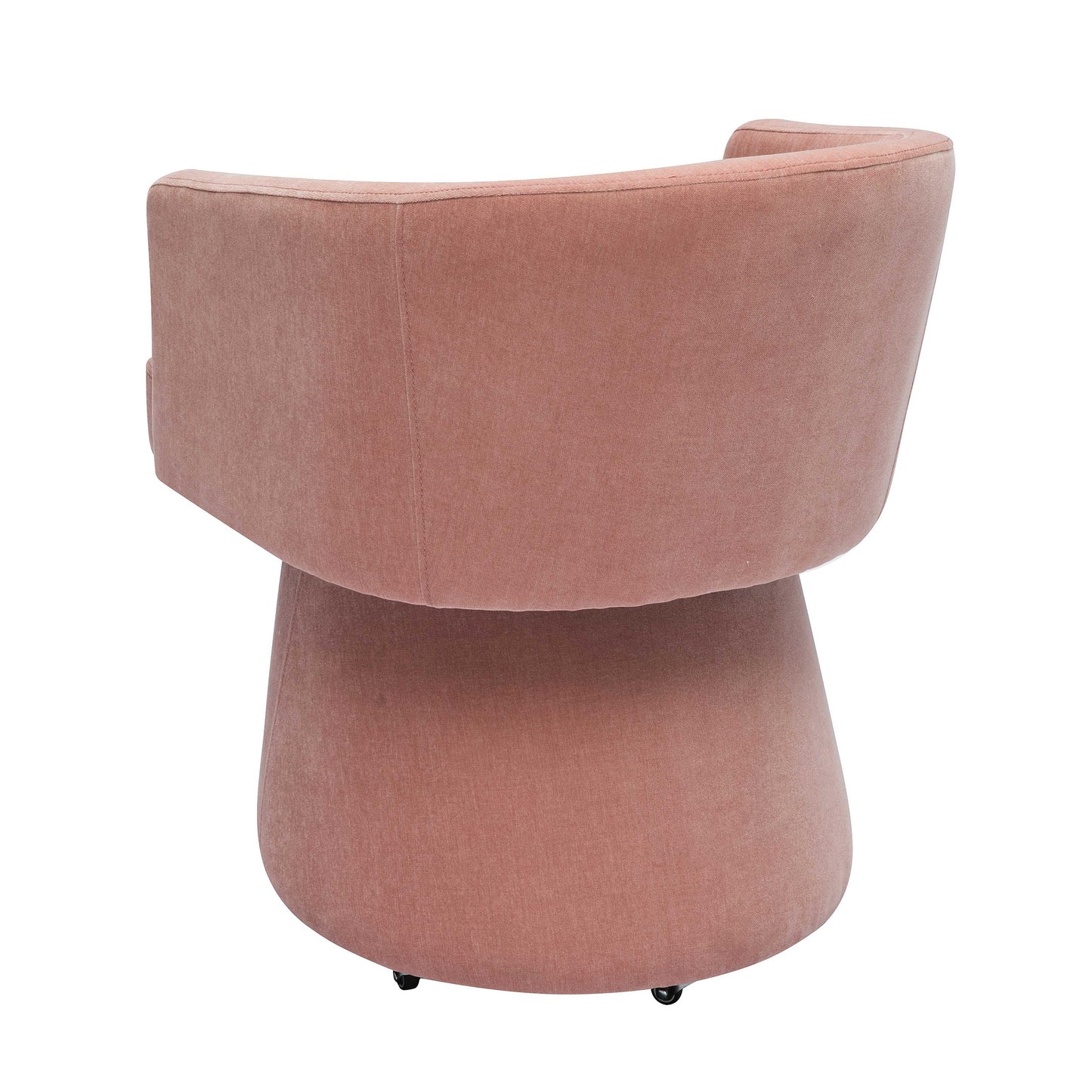 dex pink upcycled chenille rolling desk chair