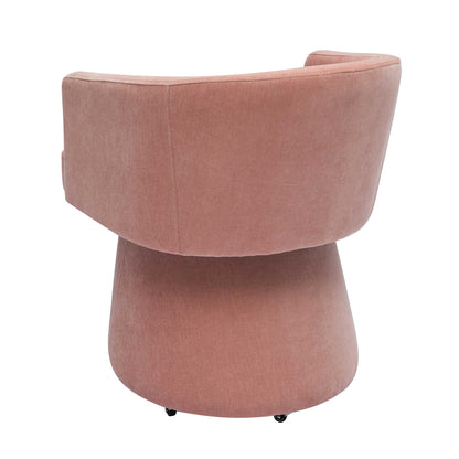 Dex Pink Upcycled Chenille Rolling Desk Chair