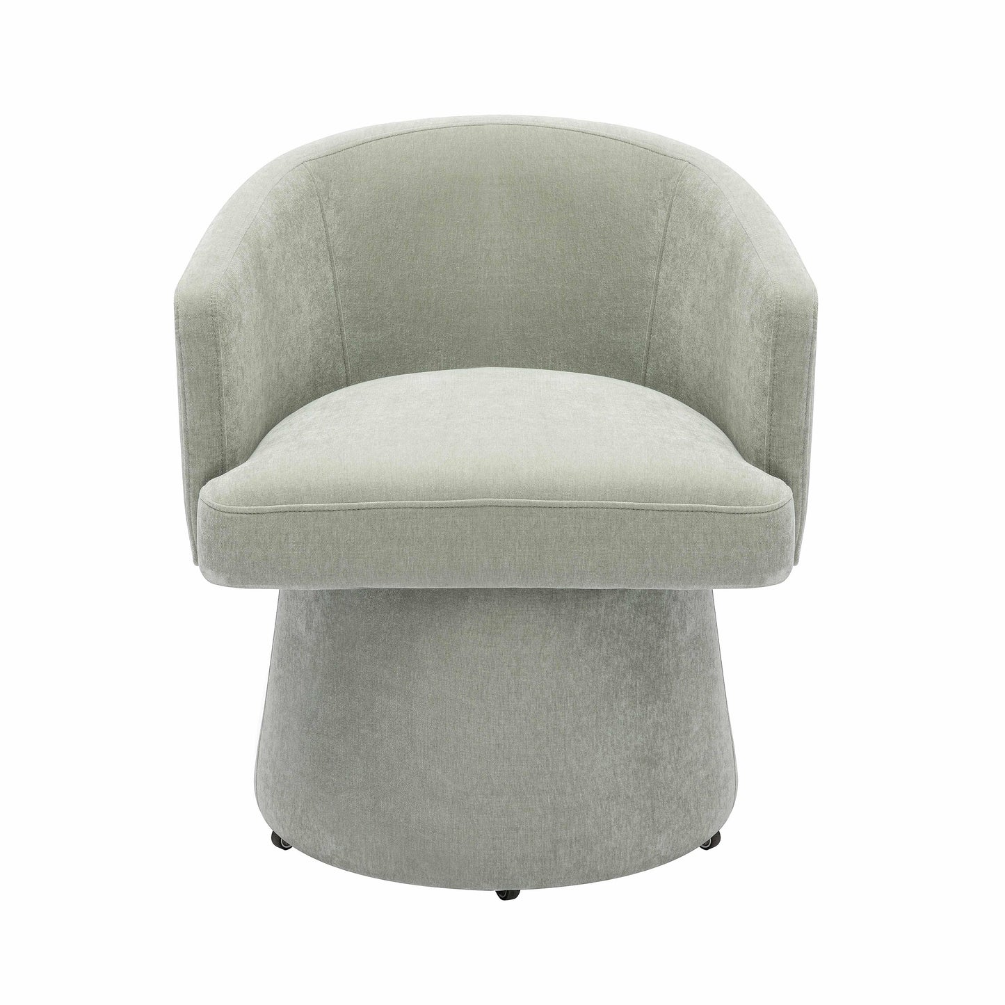 dex light green upcycled chenille rolling desk chair