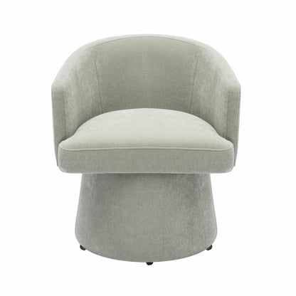 Dex Light Green Upcycled Chenille Rolling Desk Chair