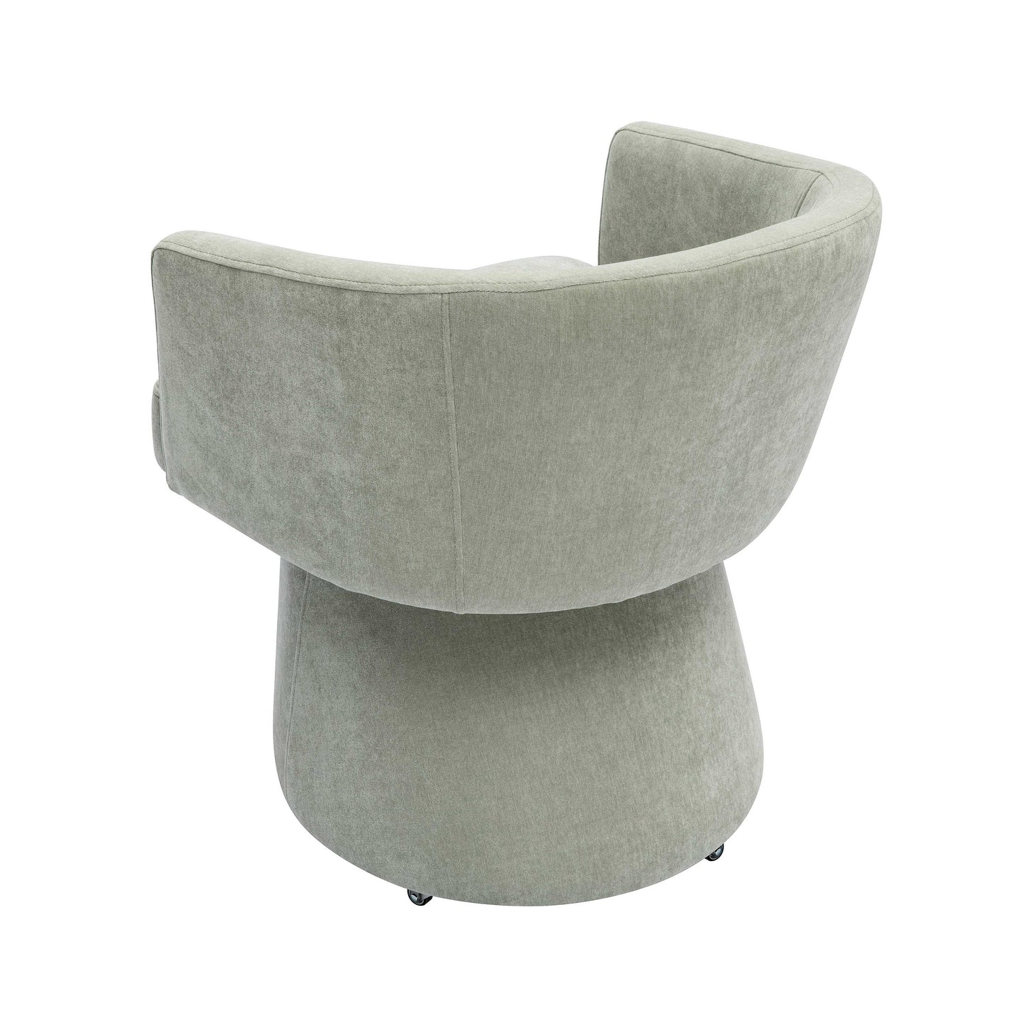 dex light green upcycled chenille rolling desk chair