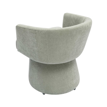 Dex Light Green Upcycled Chenille Rolling Desk Chair