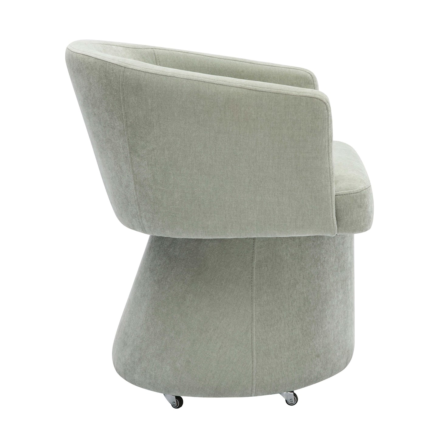 dex light green upcycled chenille rolling desk chair