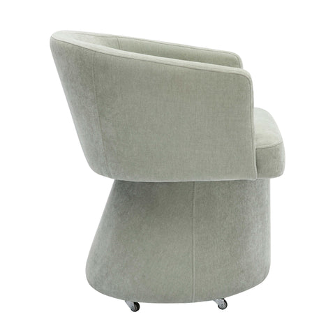 Dex Light Green Upcycled Chenille Rolling Desk Chair