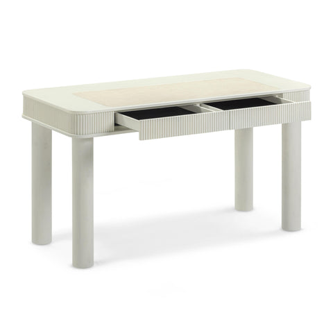 Vivienne Siena 55" Cream 2-Drawer Executive Work Desk - image 3