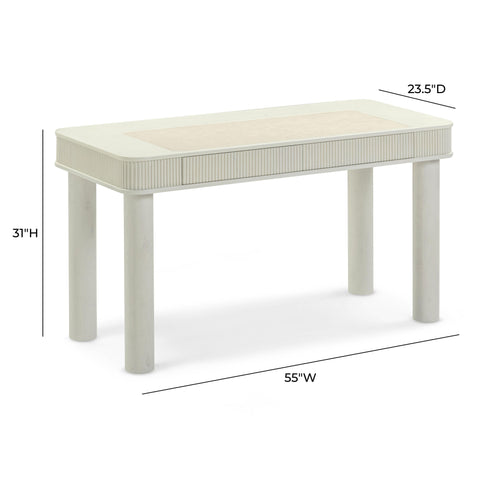 Vivienne Siena 55" Cream 2-Drawer Executive Work Desk - image 9