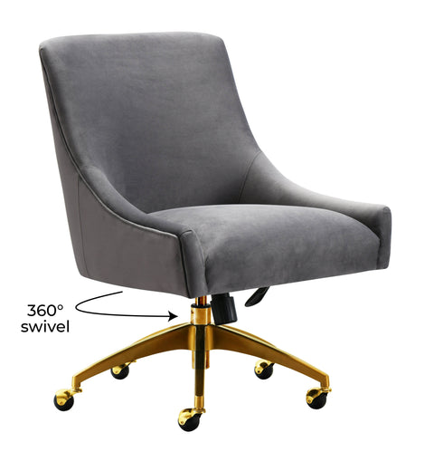 Solene Beaumont Performance Velvet Office Swivel Chair - image 6
