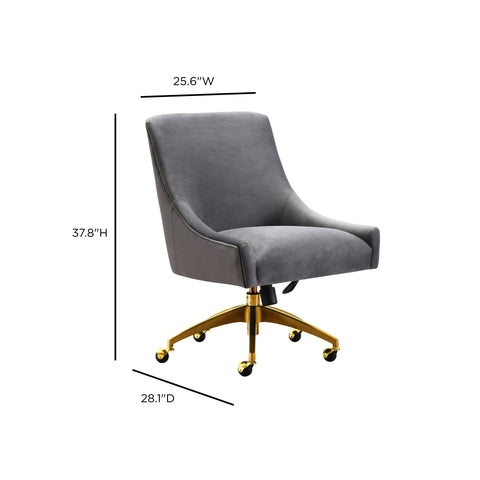 Solene Beaumont Performance Velvet Office Swivel Chair - image 7