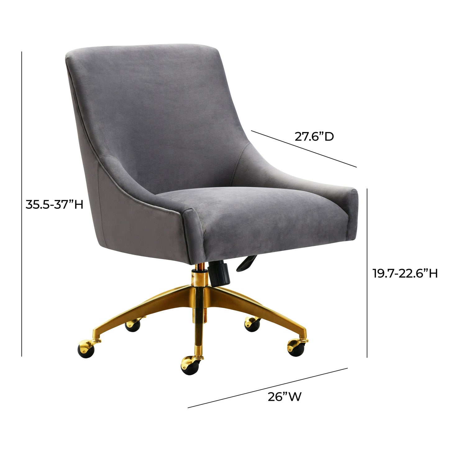 lyrical grey office swivel chair