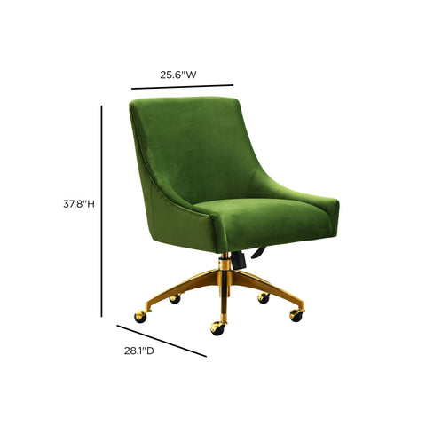 Solene Beaumont Performance Velvet Office Swivel Chair - image 6