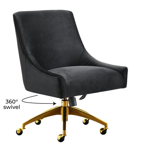 Solene Beaumont Performance Velvet Office Swivel Chair - image 5