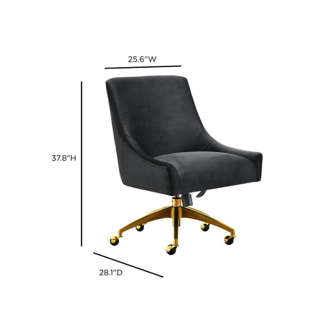 Solene Beaumont Performance Velvet Office Swivel Chair - image 6