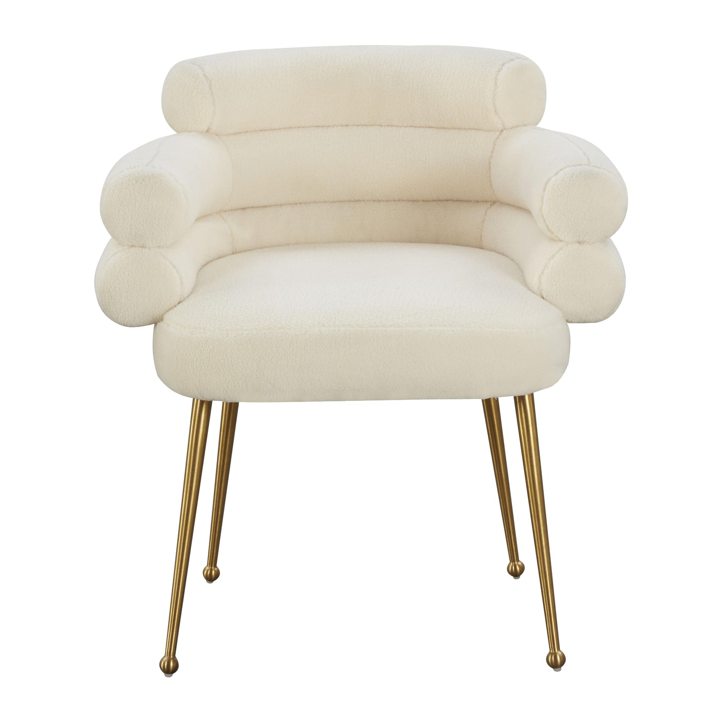 harrison cream faux sheepskin dining chair