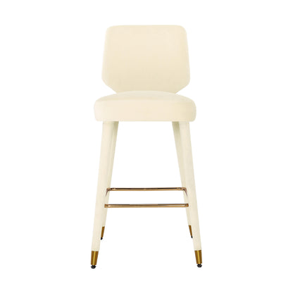 Desiree Cream Velvet Bar Stool