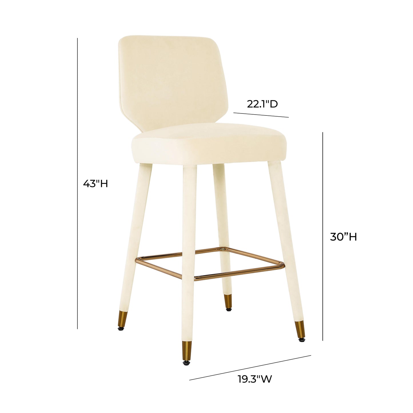 desiree cream velvet bar stool