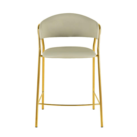 Denmark Cream Vegan Leather Counter Stool by Inspire Me! Home Decor - Set of 2