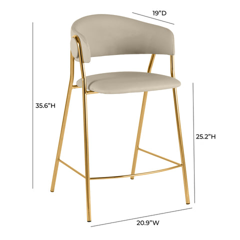 Denmark Cream Vegan Leather Counter Stool by Inspire Me! Home Decor - Set of 2