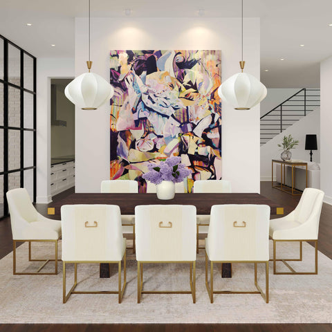 Kenya Cream Pleated Velvet Dining Chair