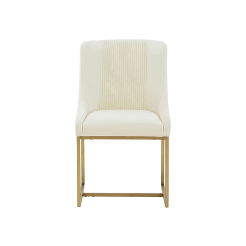 Kenya Cream Pleated Velvet Dining Chair