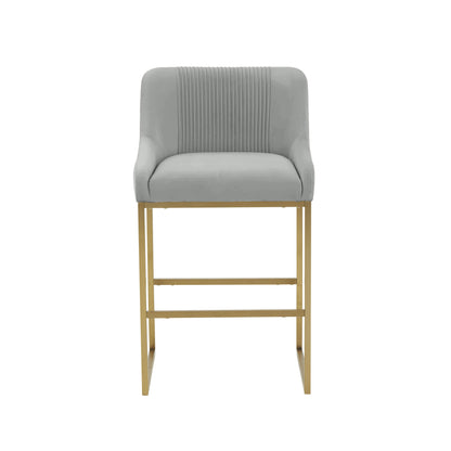 Kenya Grey Pleated Velvet Dining Chair