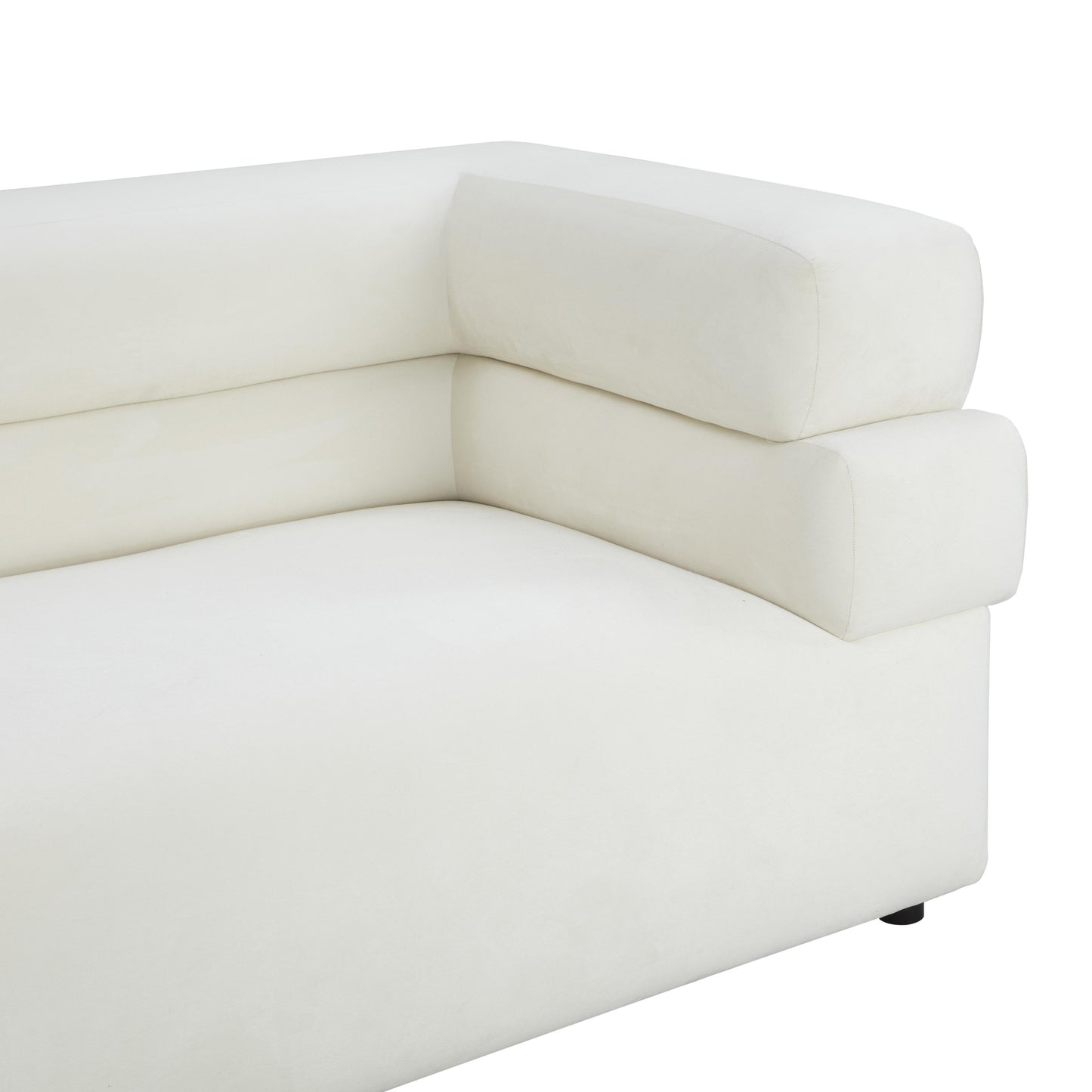 saava cream velvet sofa