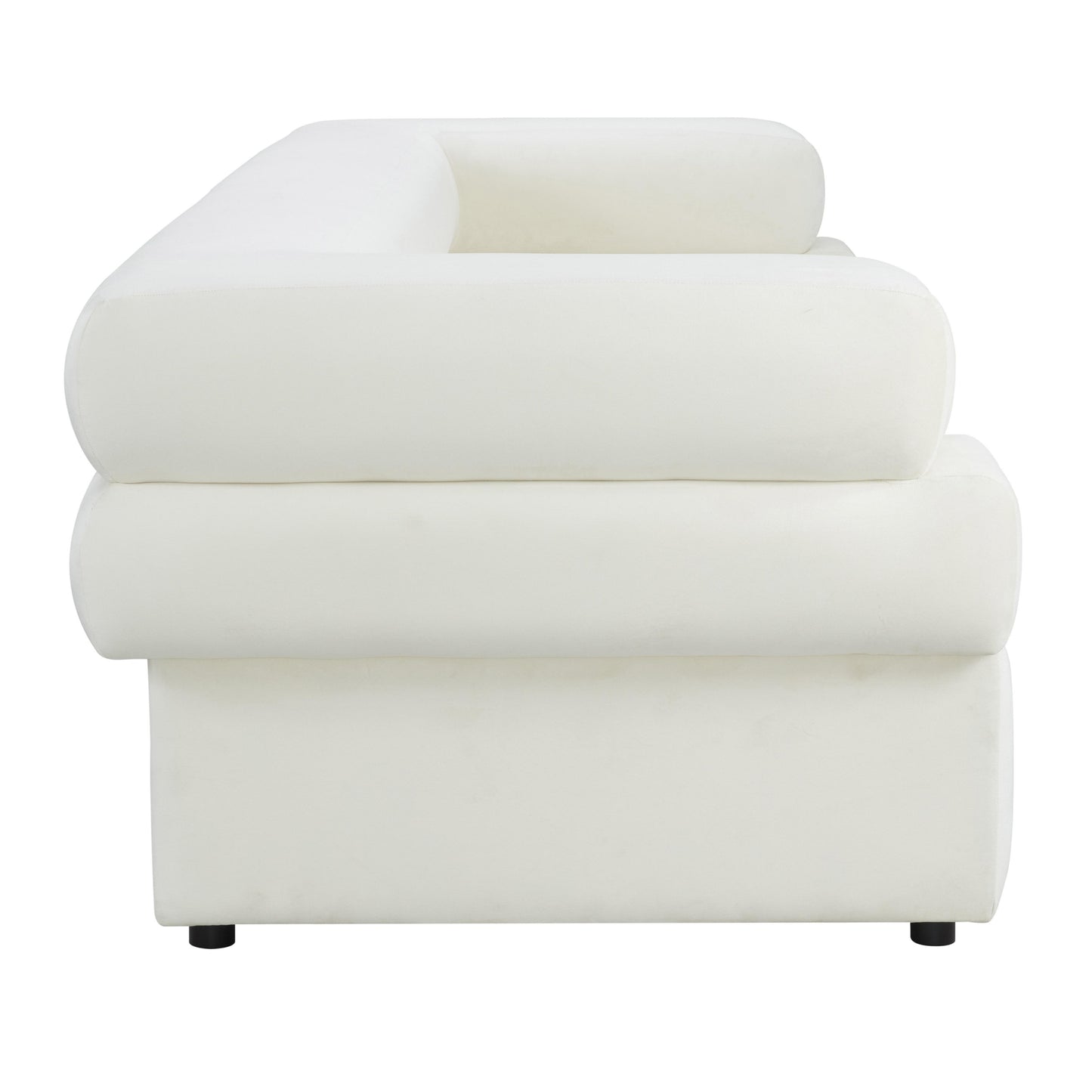 saava cream velvet sofa