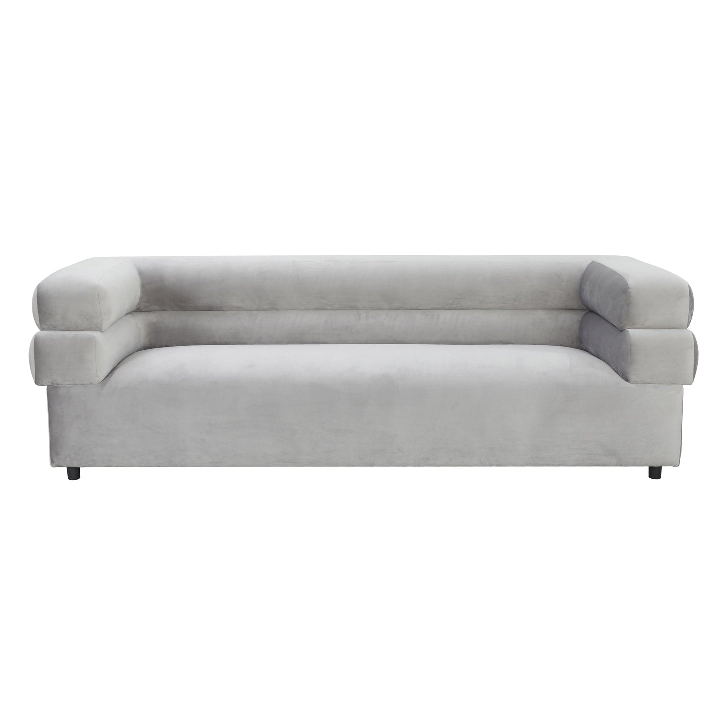 saava light grey velvet sofa