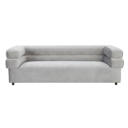 Saava Light Grey Velvet Sofa