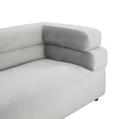 Saava Light Grey Velvet Sofa