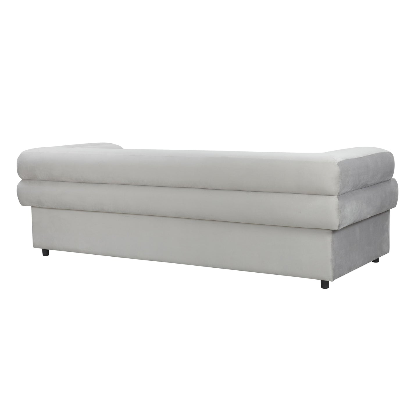 saava light grey velvet sofa