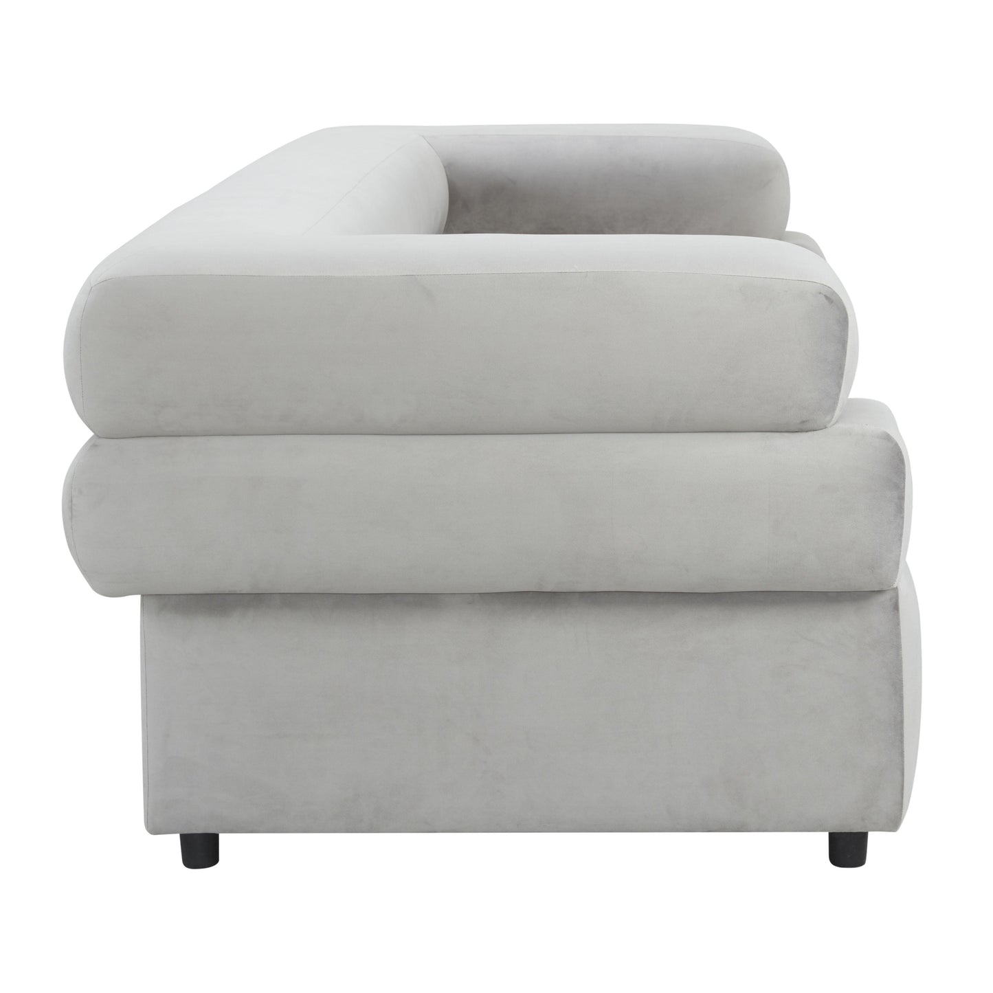 saava light grey velvet sofa