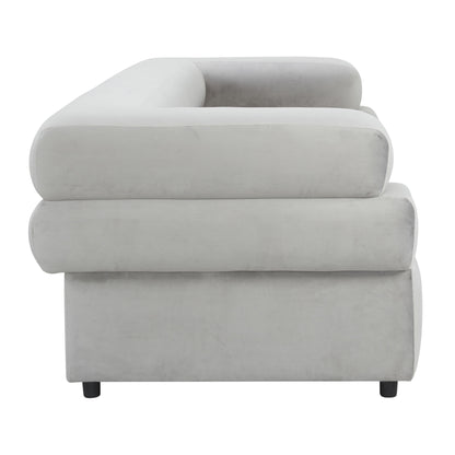 Saava Light Grey Velvet Sofa