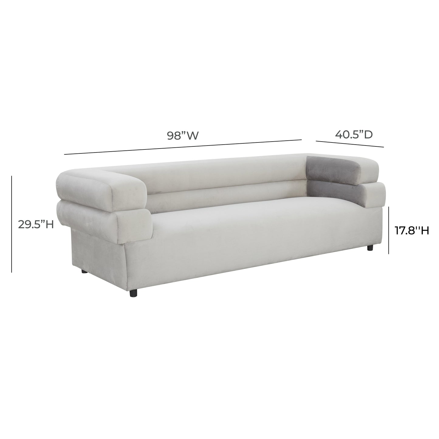 saava light grey velvet sofa