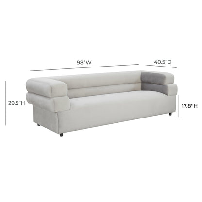 Saava Light Grey Velvet Sofa