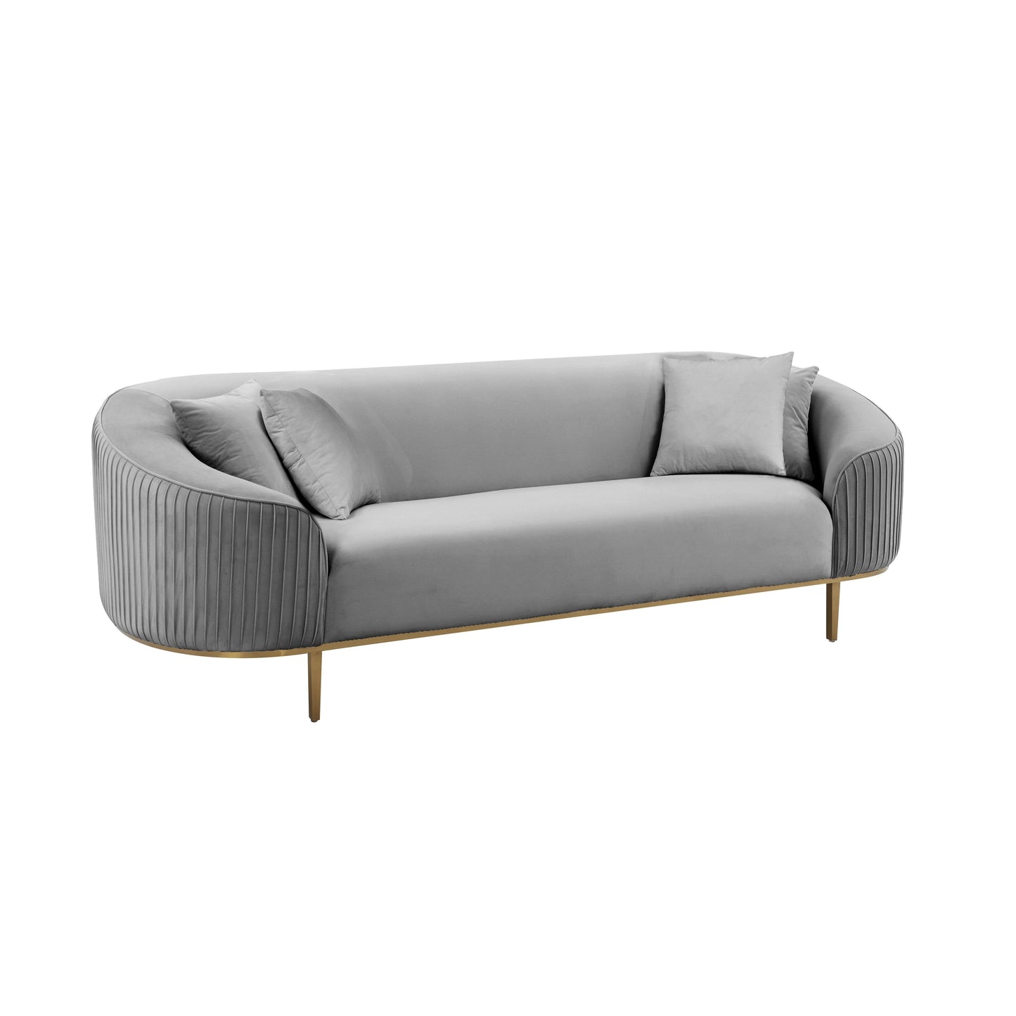 betty light grey pleated sofa