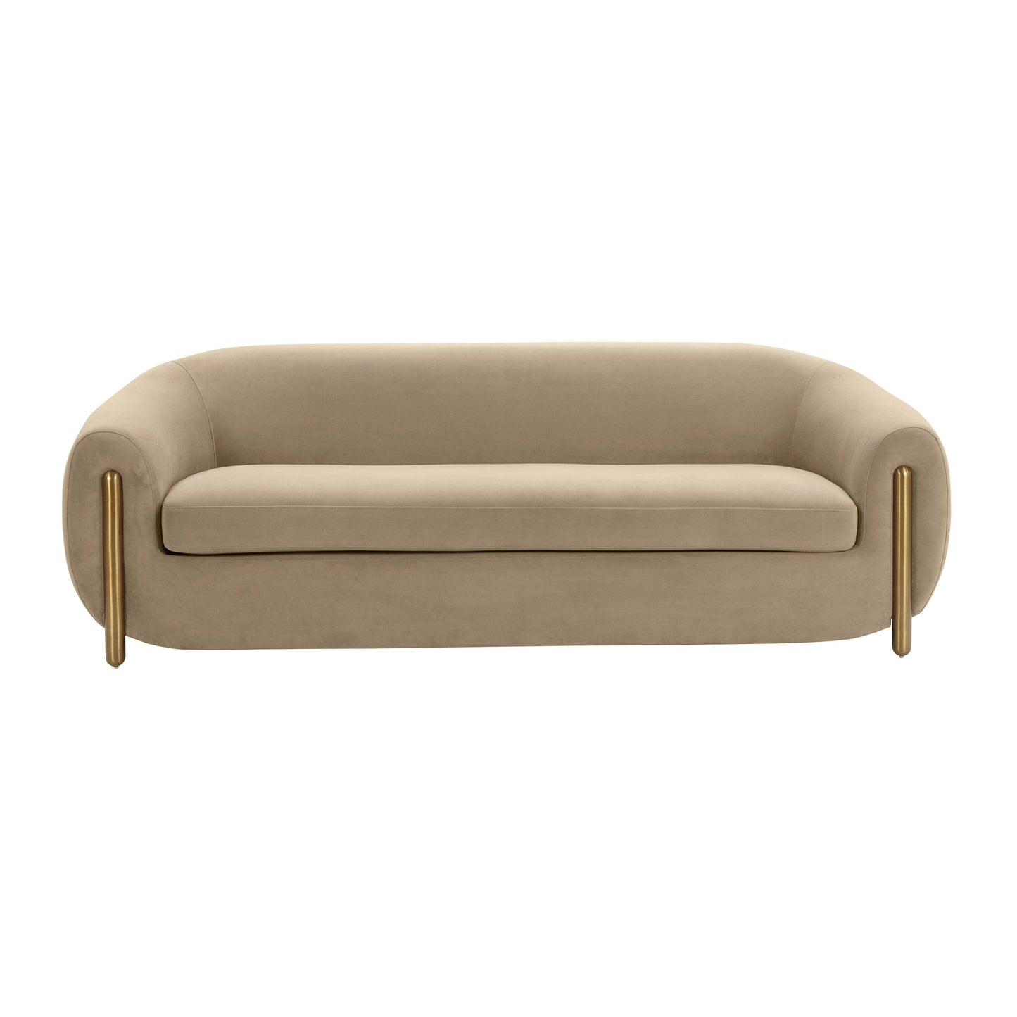 atrani cafe au lait brown velvet sofa